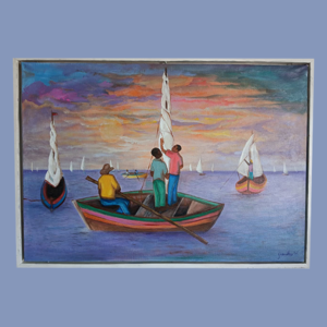 Sunset - 22x31 inches - by Ghandhi - Acrylic on canvas - Framed