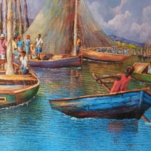 Marine market 24x30 inches, by Kelly Gervais ,oil on canvas - unframed