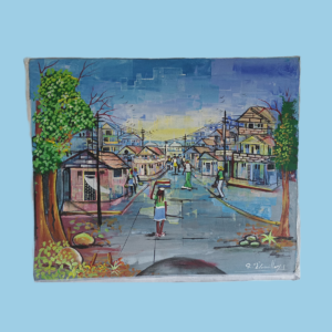 The street 20x24 "Remy Francillon, acrylic on canvas, unframed