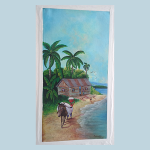The littoral 14x26" by Dukenson Pierre, acrylic on canvas, unframed