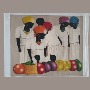 The market 20x24 " by Mackenzy, acrylic on canvas, unframed