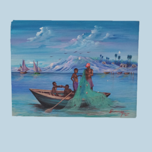 Fishing 12x16 " by Dukenson Pierre, acrylic on canvas , unframed