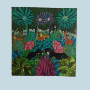 JUNGLE 34x36" BY JACKSON Charlot, died ,oil on Canvas