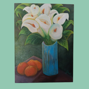 The Carla flowers 18x24inches by Ghandhi, acrylic  on canvas ,unframed