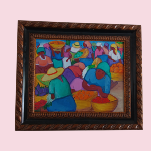 Market 16x20 inches, by Ghandhi acrylic on canvas ,framed