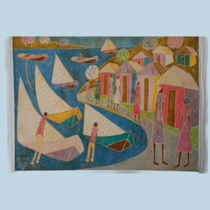 The key village 30x40 "by Hilome Jose, oil on Canvas, unframed