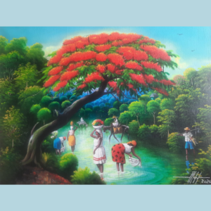 The Flamboyant 24x30 " by Simeon Michel acrylic on canvas ,unframed