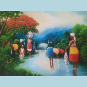 The river 16x24inches, by Simeon Michel. Acrylic on canvas, unframed.