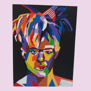 Basquiat's head 18x24inches  ,acrylic on canvas by TESSA. Unframed