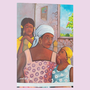 30x40 inches The Family, by Enel Desir, acrylic on canvas, unframed