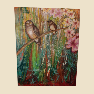 The owls by Tessa 16x20 "oil on canvas, unframed