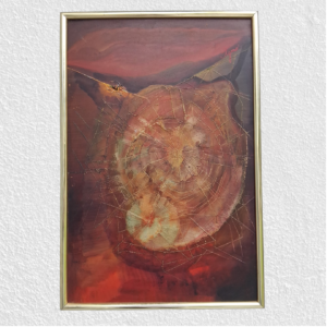 Spider's tissue, 16x24", by Tymo, oil on canvas Hardboard. Framed.  Artist died