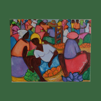 12x16inches. Ghandhi. Acrylic on Canvas. The Market 200.00� unframed